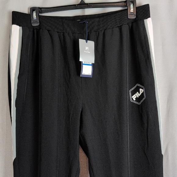 Fila Black Sweatpants with White Accents - Picture 2 of 8
